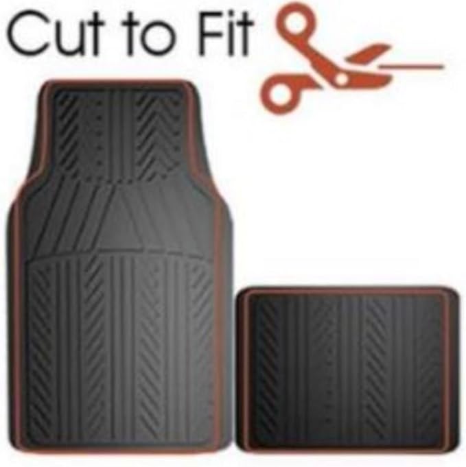 Armor All Floor Protector, Universal Floor Mats for Cars, Trucks, and SUVs, All-Season Mats, Trim to Fit for Full Coverage, Premium Quality and Easy to Clean, Gray (4-Piece)