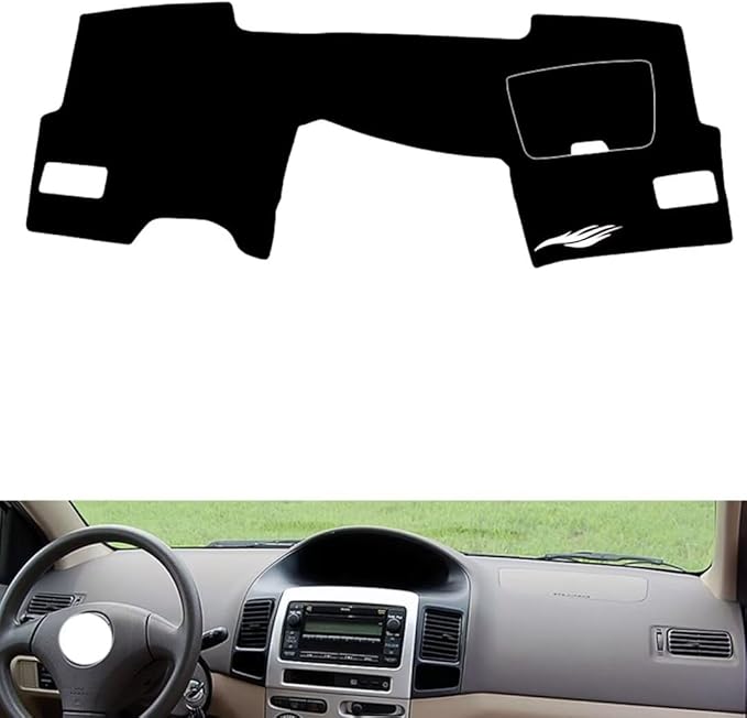 leather dashboard cover Compatible with Toyota Vios 2004-2006，dash cover（black）