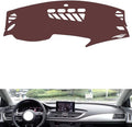 Leather Dashboard Cover Compatible with Audi A7（NO HUD） 2009-2018,Dash Board Cover mat Anti-Slip Sun-Proof and dust-Proof(Brown)