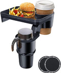 Car Cup Holder Expander Tray, Drink Holders for Car, 360° Rotation Detachable Tray Table, 2 Bling Car Coasters Included, Compatible with Yeti, Hydro, 16-32 oz etc, Universal for Cars, Vehicles, SUV