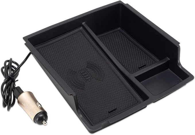 IAG I-Line Armrest Organizer w/Wireless Phone Charging Pad for Ford Bronco 2021-2024 2/4 Door (Not Sport)