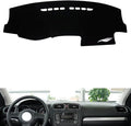 Leather Dashboard Cover Compatible with VW Golf 6 2010-2012，Dash Cover（Black）