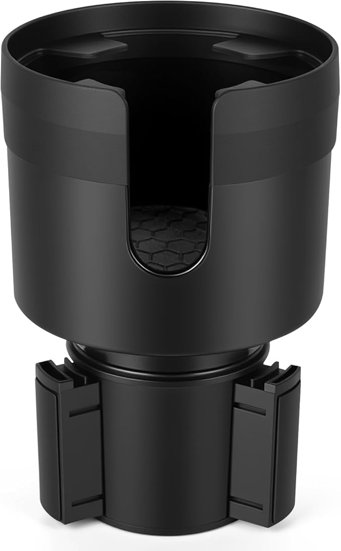 Kincown Car Cup Holder Expander, Large Cup Holder Extender for Car with Adjustable Base, Water Bottle Holder Adapter Fits Yeti, Hydro Flask 24/32oz, Big Water Bottles in 3"-3.9", Black