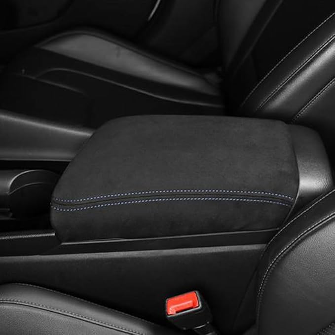 1 Piece Car Armrest Cushion Pad Memory Foam Center Console Armrest Cover Cushion Compatible with Hyundai Elantra 2021-2024 Accessories(Blue Line Stitches)