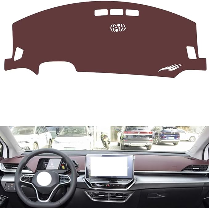 Leather Dashboard Cover Compatible with VW ID.6 X (NO HUD，Dash Cover, Non-Slip Dash Cover, Dash mat Dashboard Cover, Interior Dash Covers