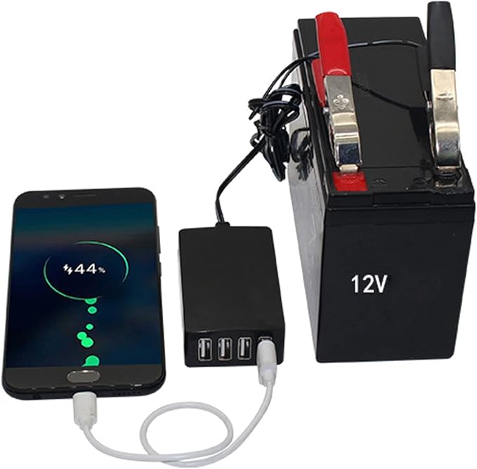4USB Port Power Adapter with Clip 12V 24V to 5V 8A for Charging Cell Phone USB Power Efficiency USB Power Adapter Charger Car