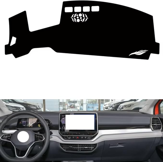 leather dashboard cover Compatible with VW ID.6 CROZZ (HUD，dash cover（black）