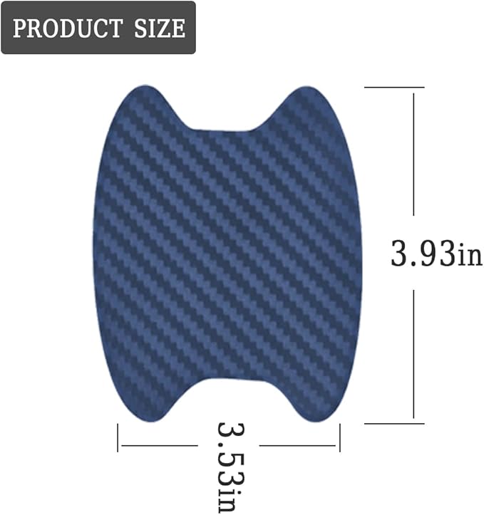 4PCS Car Door Handle Sticker, Carbon Fiber Anti-Scratches Car Door Cup Protector, Non-Marking Auto Door Handle Protective Film, Universal for Most Car Handles (Blue/4PCS)