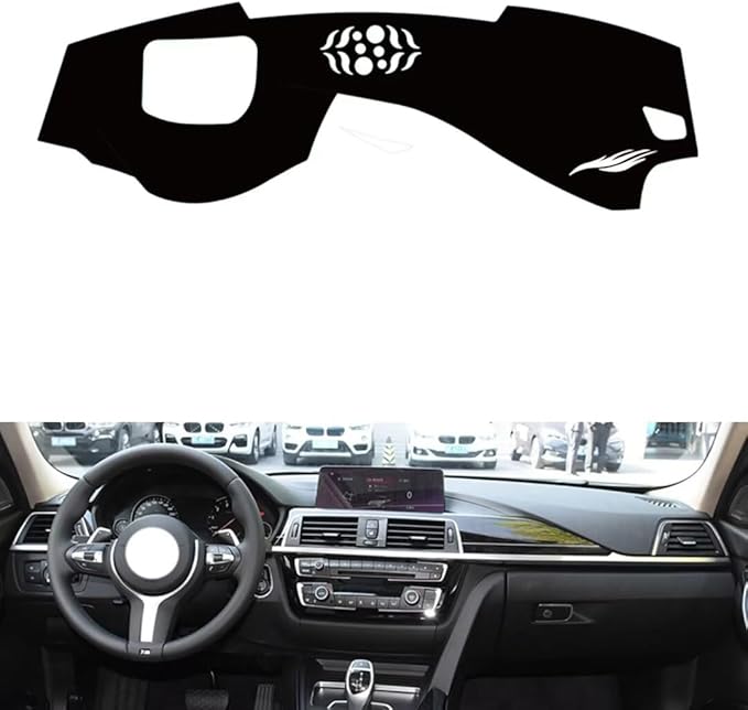 leather dashboard cover Compatible with BMW 3 series/GT (HUD 2020，dash cover（black）