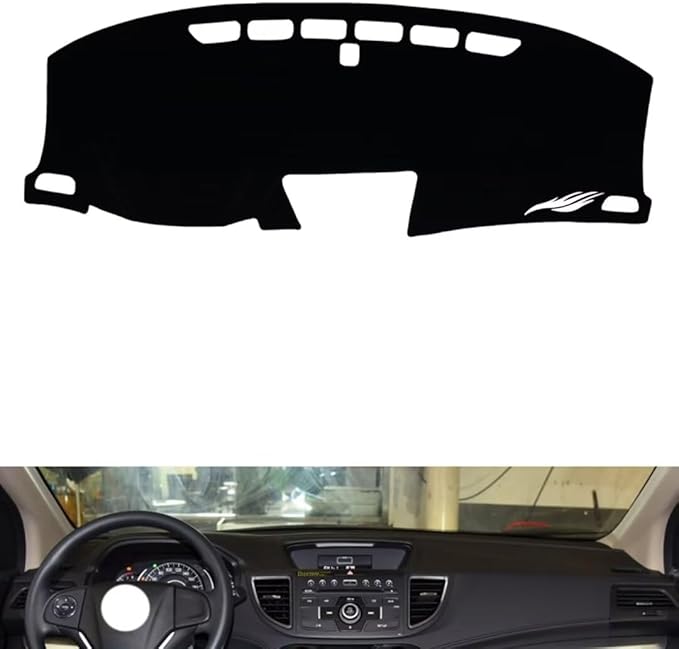 leather dashboard cover Compatible with HONDA CRV 2012-2016，dash cover（black）