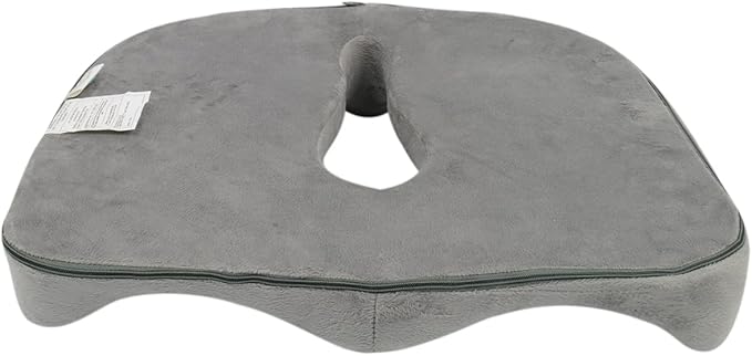 RoadPro RPC16 Memory Foam Seat Cushion - Office Chair Cushion and Car Truck Accessory - Gray