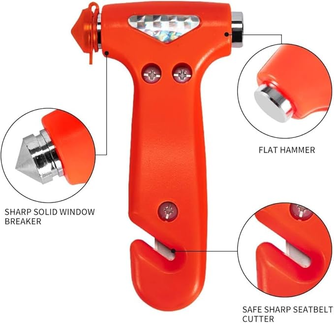 MOTORBUDDY Seatbelt Cutter and Window Breaker for Cars,Glass Breaker,Auto Escape Safety Hammer Tool Under Water,Emergency Car Safety Accessories,Truck，Vehicle