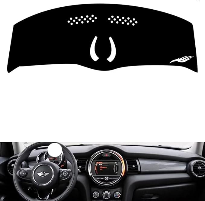 leather dashboard cover Compatible with BMW MINI (NO HUD) 2014-2022，dash cover（black）