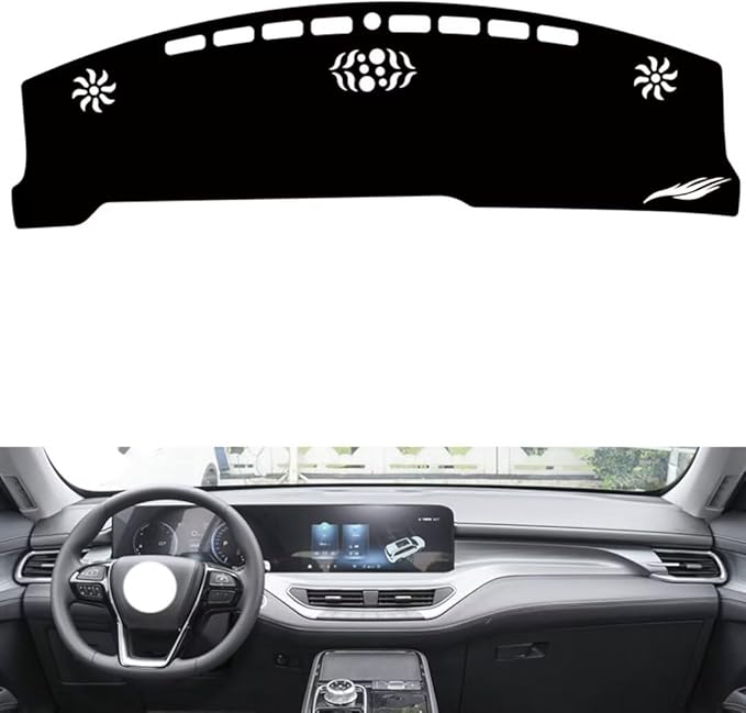 leather dashboard cover Compatible with Ford E-QUATOR，dash cover（black）