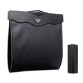 XSUPER Hanging Car Trash Can with Smart LED, Magnetic and Waterproof PU Leather Car Trash Bag, Multipurpose Garbage Can for Back Seat with 15 PCS Disposable Rubbish Bags, Black