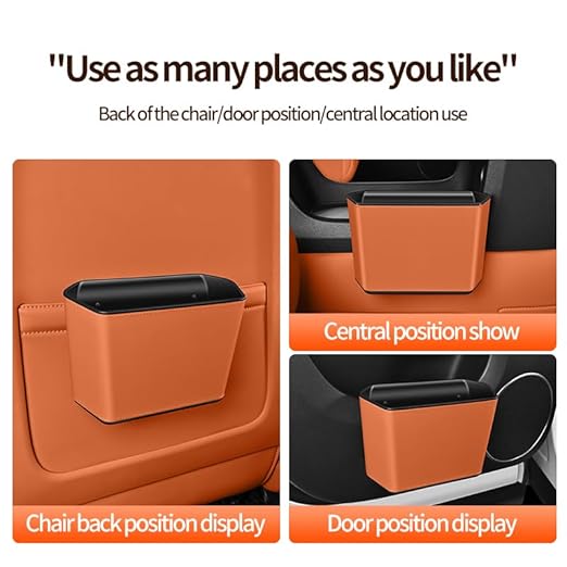 Car Trash Can Storage Pockets - 100% Leak-Proof Organizer,Car Seat Back and Door Hanging Storage,Two Levels Above and Below (beige1)