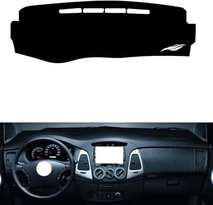 leather dashboard cover Compatible with Toyota Innova 2007-2015，dash cover（black）