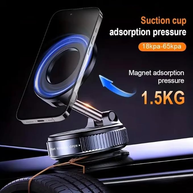 DashDok for Magsafe Car Mount Magnetic Phone Holder for Car Phone Holder Mount Dash Mounted Holders Cell Phone Holders for Your Car Accessories for Women Men for iPhone 17 16 15 14 (White)
