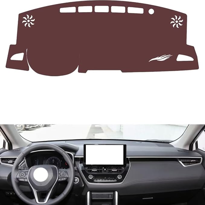 Leather Dashboard Cover Compatible with Toyota Corolla Cross，Dash Cover, Non-Slip Dash Cover, Dash mat Dashboard Cover, Interior Dash Covers