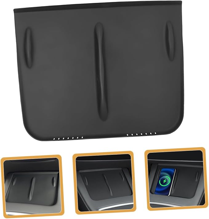 Center Console Skid Charger Mat Non- Silicone Charging Pad for Easy Installation Secure Grip Black