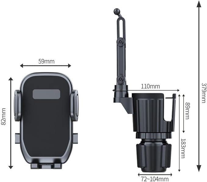 Elecphbo Cup Holder Phone Mount for Car, 2 in 1 Cell P Car Mount 360 Rotation Cup Holder Expander for Stanley 10-40oz Drink Bottles, Mugs and Phone Compatible with iPhone Samsung