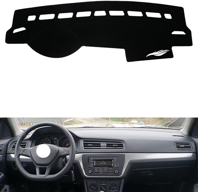 leather dashboard cover Compatible with VW Lavida 2019，dash cover（black）