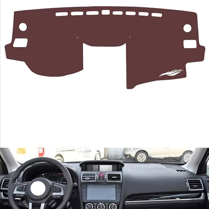 Leather Dashboard Cover Compatible with SubaruSubaru Impreza 2015,Dash Board Cover mat Anti-Slip Sun-Proof and dust-Proof(Brown)