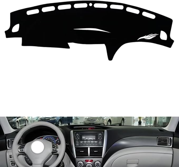 leather dashboard cover Compatible with SubaruSubaru IMPREZA 2007-2014，dash cover（black）