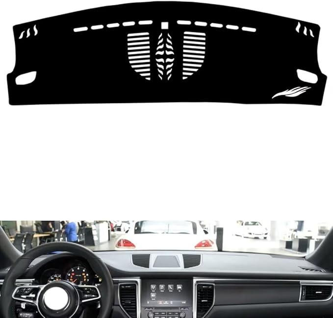 Leather Dashboard Cover Compatible with Porsche macann（no Compass） 2014-2026，Dash Cover（Black）