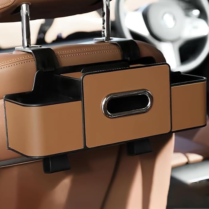 3-in-1 Car Organizers and Storage Back Seat, Multifunctional Back Seat Car Organizer for Snacks, Hold Phones, Drinks, Tissues, and Handbag (Black)