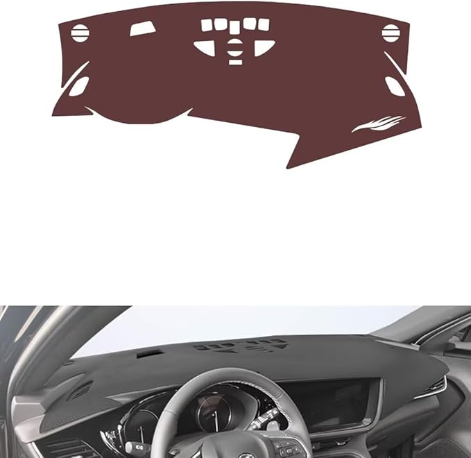 Leather Dashboard Cover Compatible with Buick Envision S (Warning Light 2020-2023,Dash Board Cover mat Anti-Slip Sun-Proof and dust-Proof(Brown)