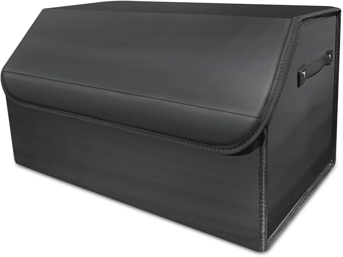 Ergocar Car Trunk Organizer, Car Boot Organiser Collapsible with Lid, Multi-Compartment Car Trunk Organizer Box with Securing Straps and Handles, Non Slip Bottom, Essential Car Accessories