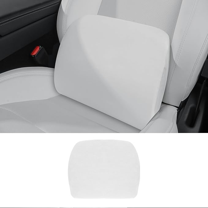 Arcoche Memory Foam Lumbar Support Pillow for Tesla Model 3 Model Y Model S/X Cybertruck Model 3 Hidden Model Y Juniper Accessories - Mid/Lower Back Support Cushion for Car Seat (White)