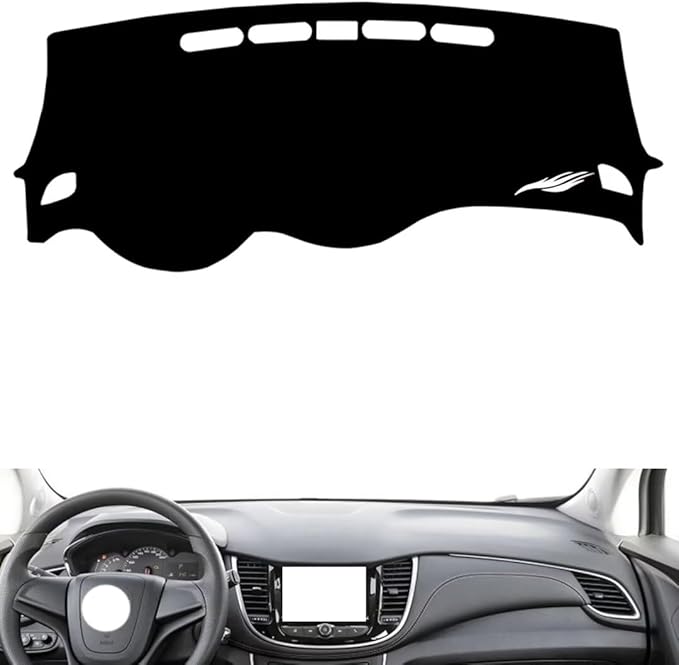 leather dashboard cover Compatible with Chevy Trax 2017-2018，dash cover（black）