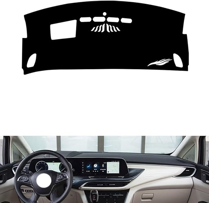leather dashboard cover Compatible with Buick GL8 ES 653T（HUD） 20-2023，dash cover（black）