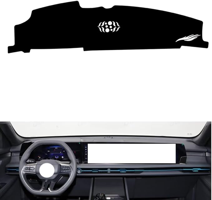 leather dashboard cover Compatible with FORD Edge L（NO HUD） 2023，dash cover（black）
