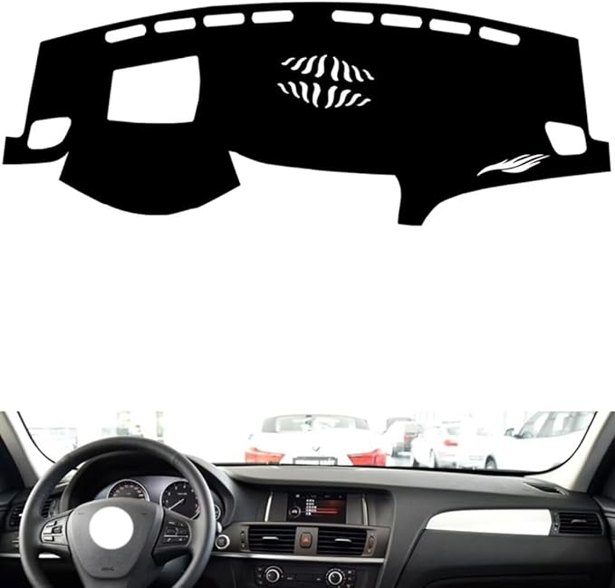 leather dashboard cover Compatible with BMW X4 (HUD 2014-2016，dash cover（black）