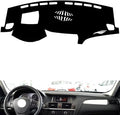 leather dashboard cover Compatible with BMW X4 (HUD 2014-2016，dash cover（black）