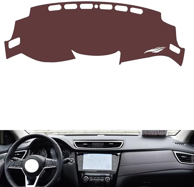 Leather Dashboard Cover Compatible with Nissan New Qashqai 2016-2022，Dash Cover, Non-Slip Dash Cover, Dash mat Dashboard Cover, Interior Dash Covers