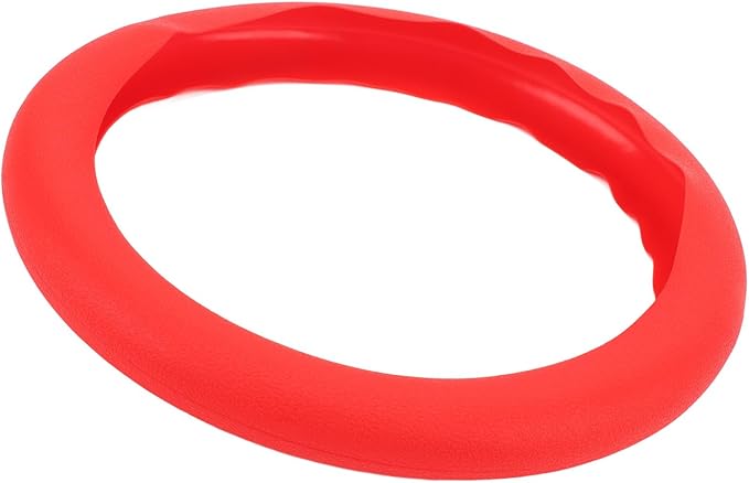 Silicone Steering Wheel Cover, Antislip Design, Sweatproof Protector for Cars, Fits Most Standard Sizes (Red)