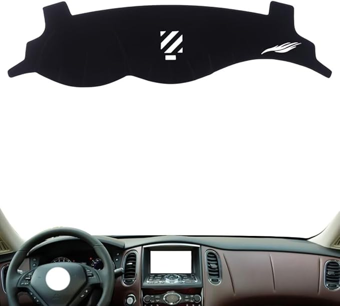 leather dashboard cover Compatible with Infiniti QX50 2013-2015，dash cover（black）