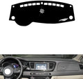 Leather Dashboard Cover Compatible with KIA Sedona 2015-2021，Dash Cover（Black）