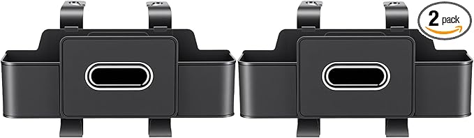 2 Pack Back Seat Car Organizer, Multifunctional Car Organizer Seat Back, with Tissue Box Holder, 2 Cup Holders & 2 Cup Hooks for Phone, Drinks, Toy, Snacks for Keeping Cars Tidy, Fits Most Vehicles