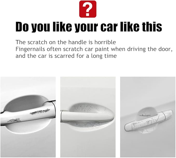 HUIANTS Car Door Handle Sticker - 8PCS Carbon Fiber Anti-Scratches Protective Films - Compatible with CR-V