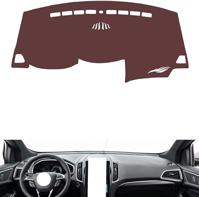 Leather Dashboard Cover Compatible with Ford Edge 2019-2020，Dash Cover, Non-Slip Dash Cover, Dash mat Dashboard Cover, Interior Dash Covers