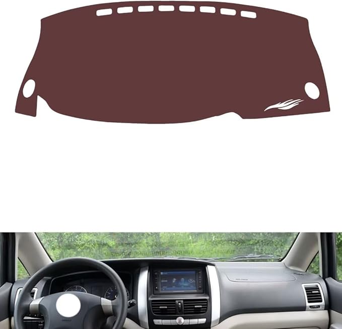 Leather Dashboard Cover Compatible with Nissan Succe 2010-2014,Dash Board Cover mat Anti-Slip Sun-Proof and dust-Proof(Brown)