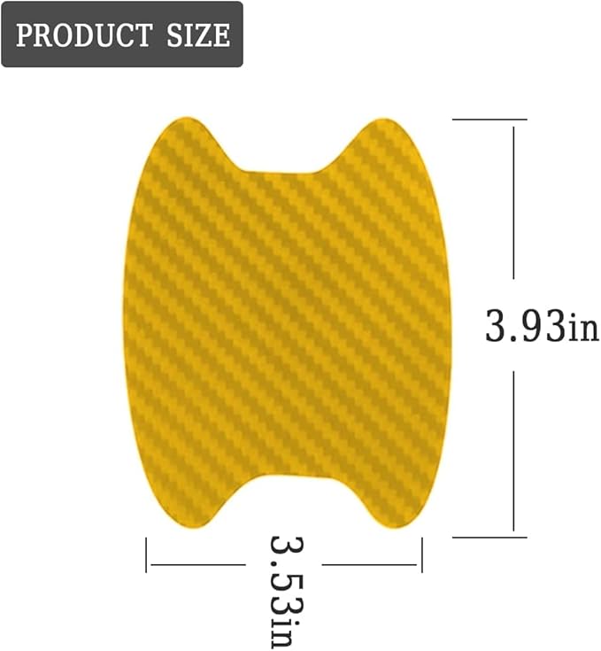 XINLIYA 4PCS Car Door Handle Protector Sticker, Universal Carbon Fiber Anti-Scratches Auto Door Handle Protective Film, Car Door Side Paint Cover Guard Stickers Fit for Most Car Handles (Gold)