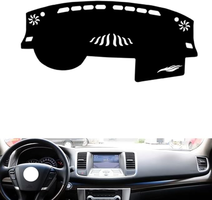 leather dashboard cover Compatible with Nissan Teana (Full coverage) 2008-2012，dash cover（black）