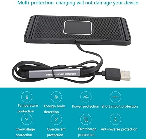 BAFOVY Car Charger, 15W Fast Car Charger Non Slip Pad Charging Pad for with Non Slip Silicone Multiple Protections for Enabled Phones