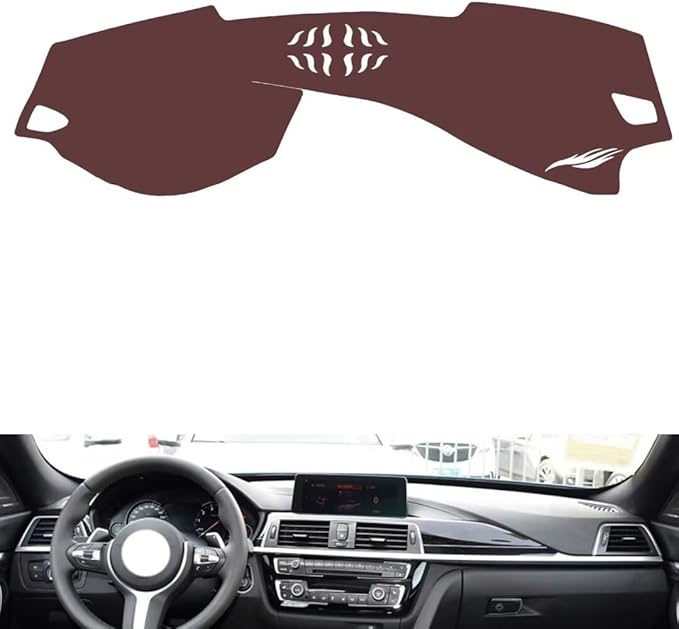Leather Dashboard Cover Compatible with BMW 3 Series/GT (Speaker 2013-2019,Dash Board Cover mat Anti-Slip Sun-Proof and dust-Proof(Brown)